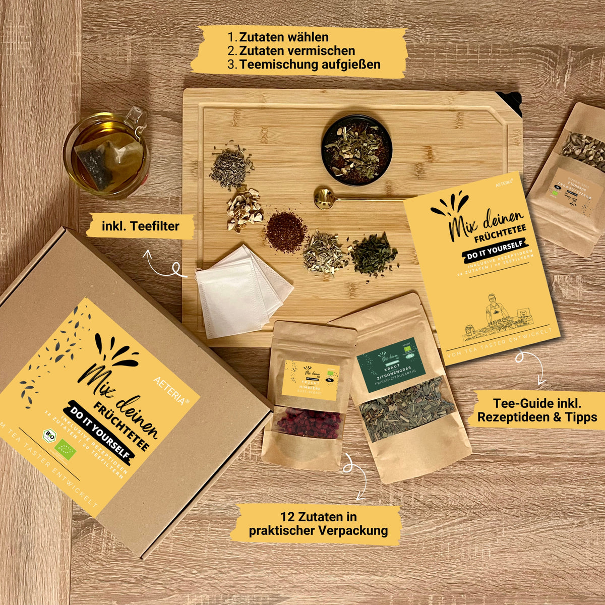 Bio Früchtetee DIY Set – Tee selber mischen Geschenkset | AETERIA®