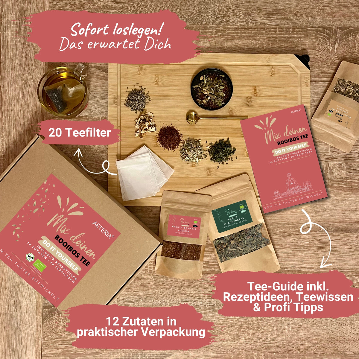 Bio Rooibos Tee DIY Set – Tee selber mischen Geschenkset | AETERIA®