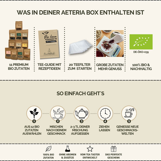 Bio Schwarztee DIY Set – Tee selber mischen Geschenkset | AETERIA®